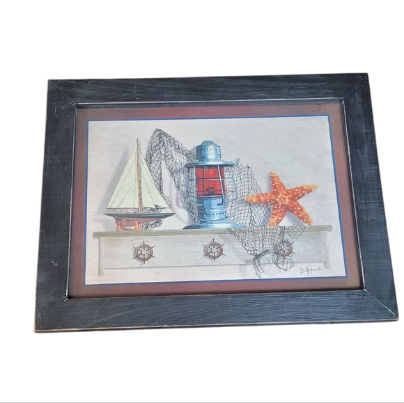 Framed Nautical Art Print Sailboat - Picture 16 of 16